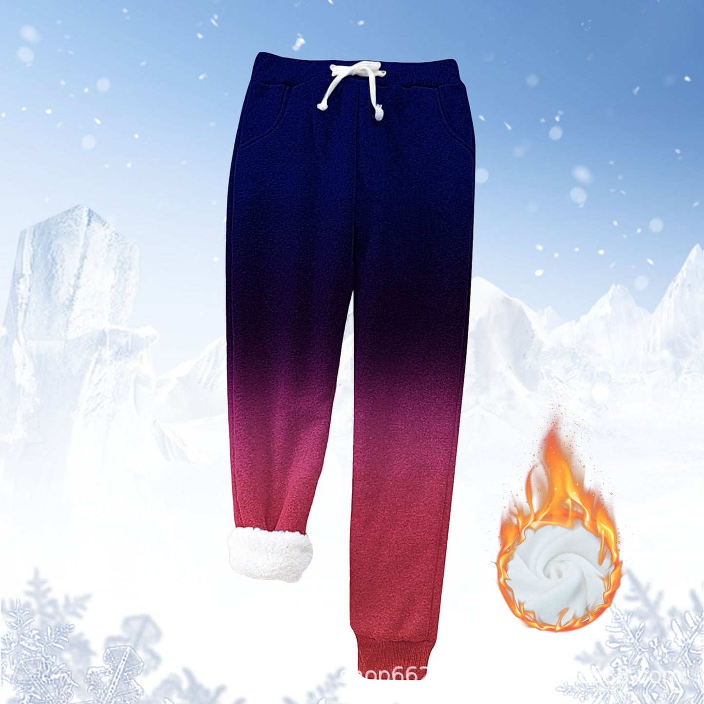Pantalon de jogging femme chaud polaire doux élastique