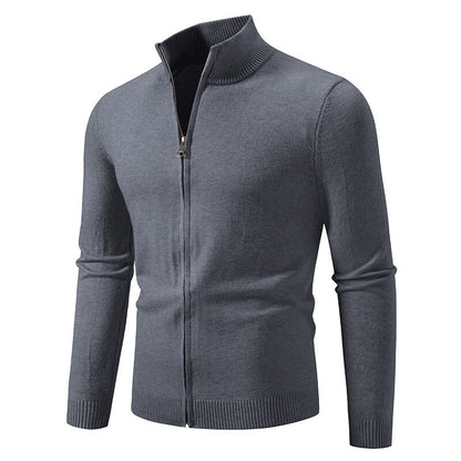 Cardigan homme moderne col montant fermeture fonctionnelle