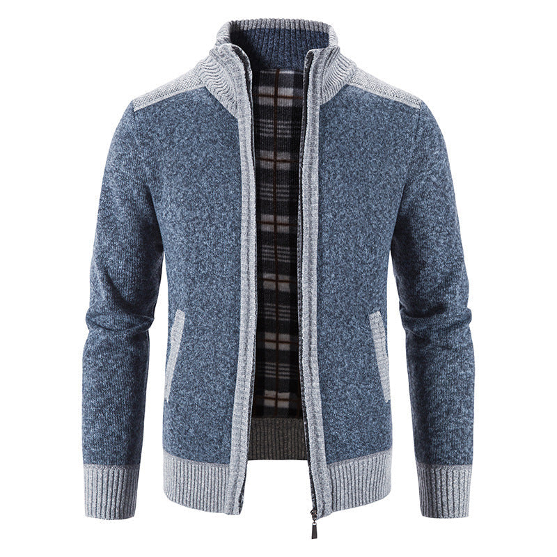 Cardigan Homme Col Montant Maille Structurée