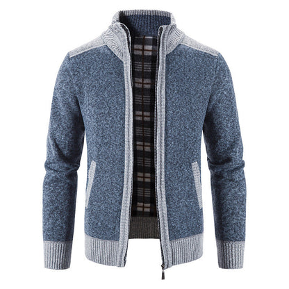 Cardigan Homme Col Montant Maille Structurée