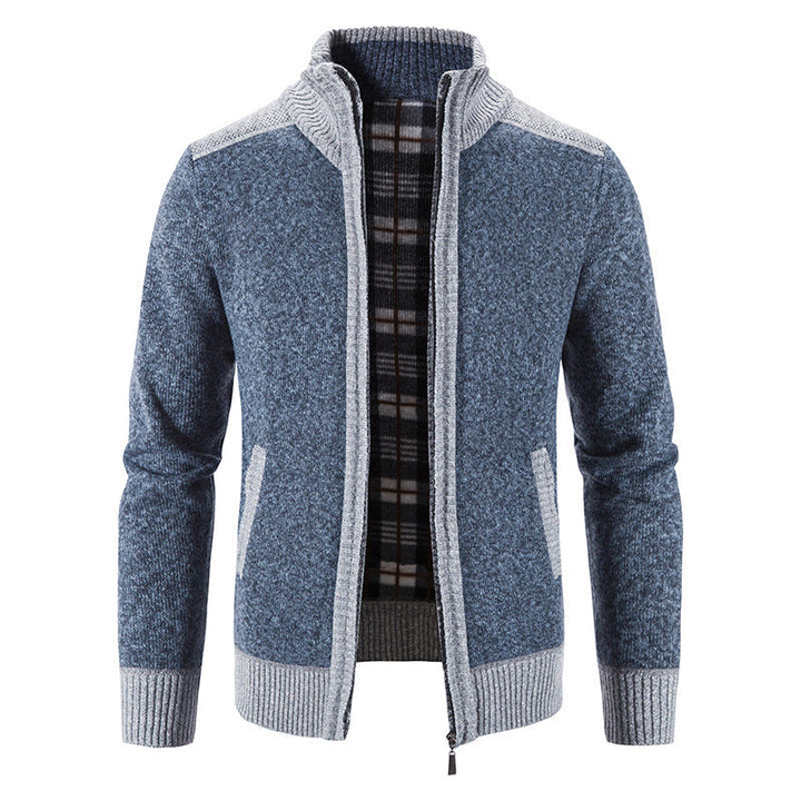 Cardigan Homme Col Montant Maille Structurée