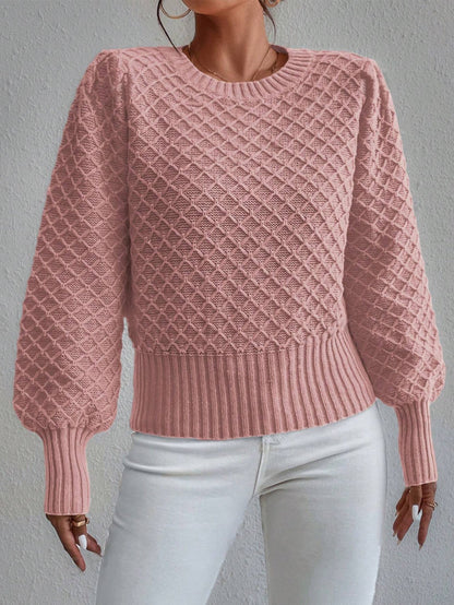 Sweat-shirt douillet mélange de laine col rond oversize