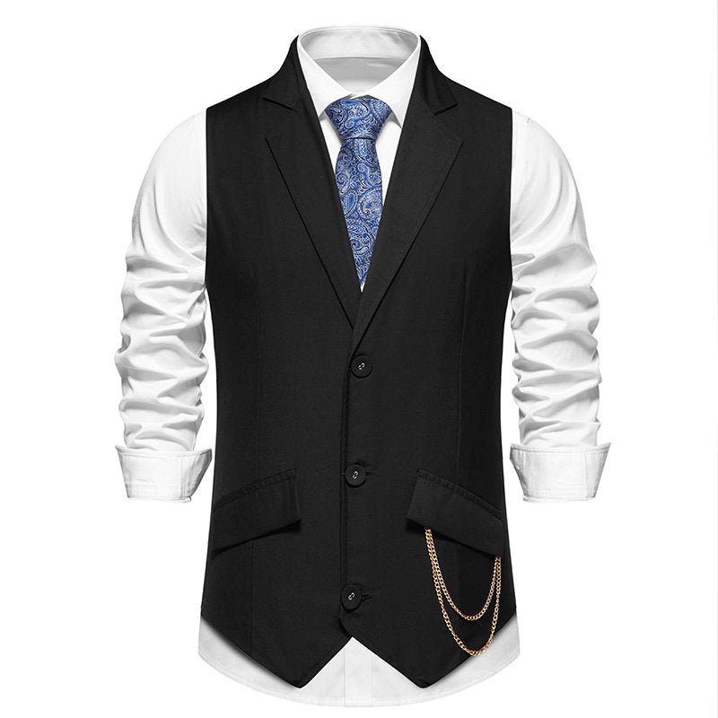 Gilet de costume élégant pour homme avec poches et accents modernes