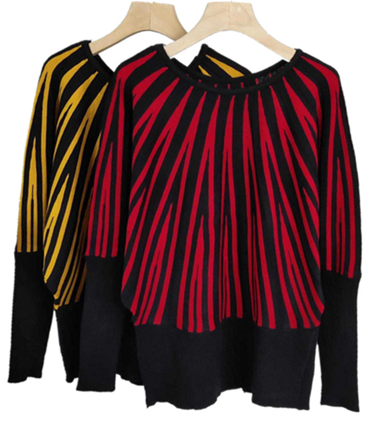 Pull rayé doux oversize pour femme