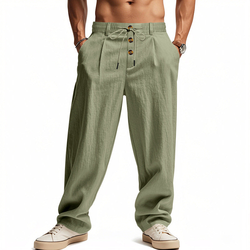 Pantalon en lin pour homme, confortable et respirant