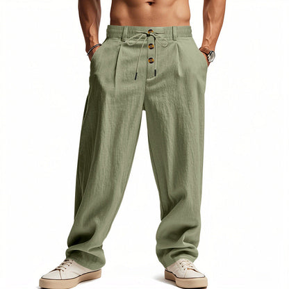 Pantalon en lin pour homme, confortable et respirant