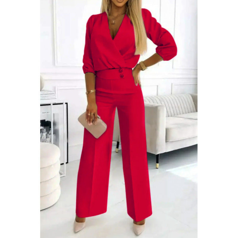 Combinaison élégante Femme Large Jambe Robe de Soirée