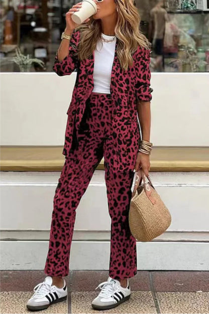 Ensemble de survêtement léopard élégant pour femmes
