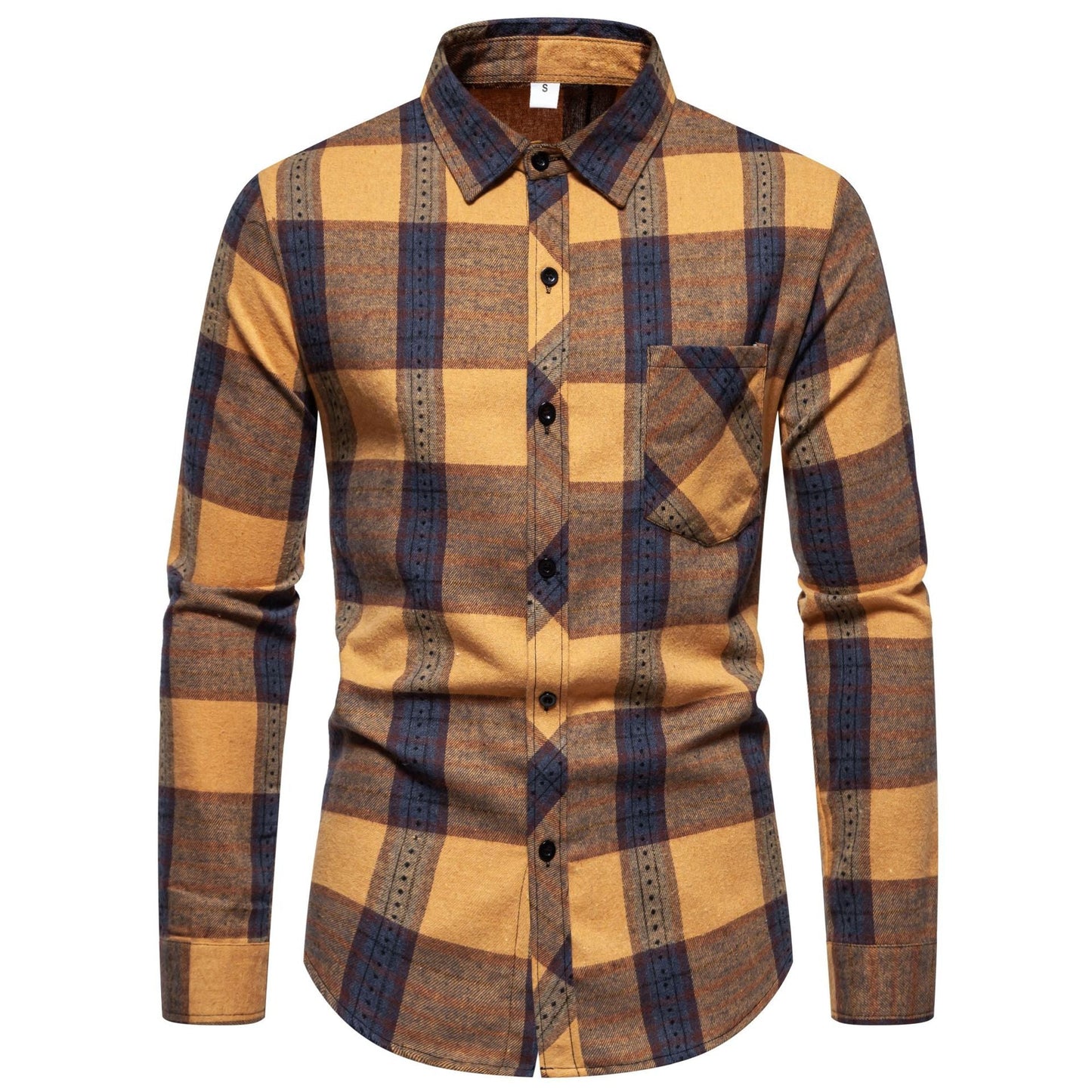 Chemise à carreaux moderne pour homme avec poche poitrine