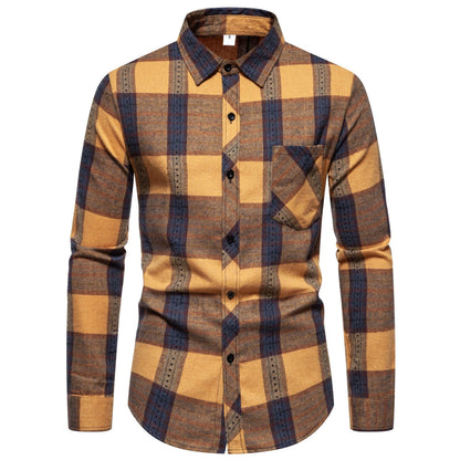 Chemise à carreaux moderne pour homme avec poche poitrine