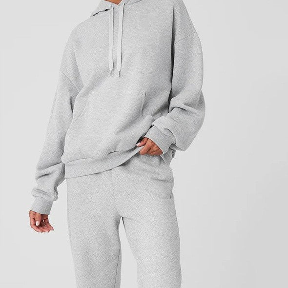 Pantalon de jogging sportif femme avec capuche et élastique