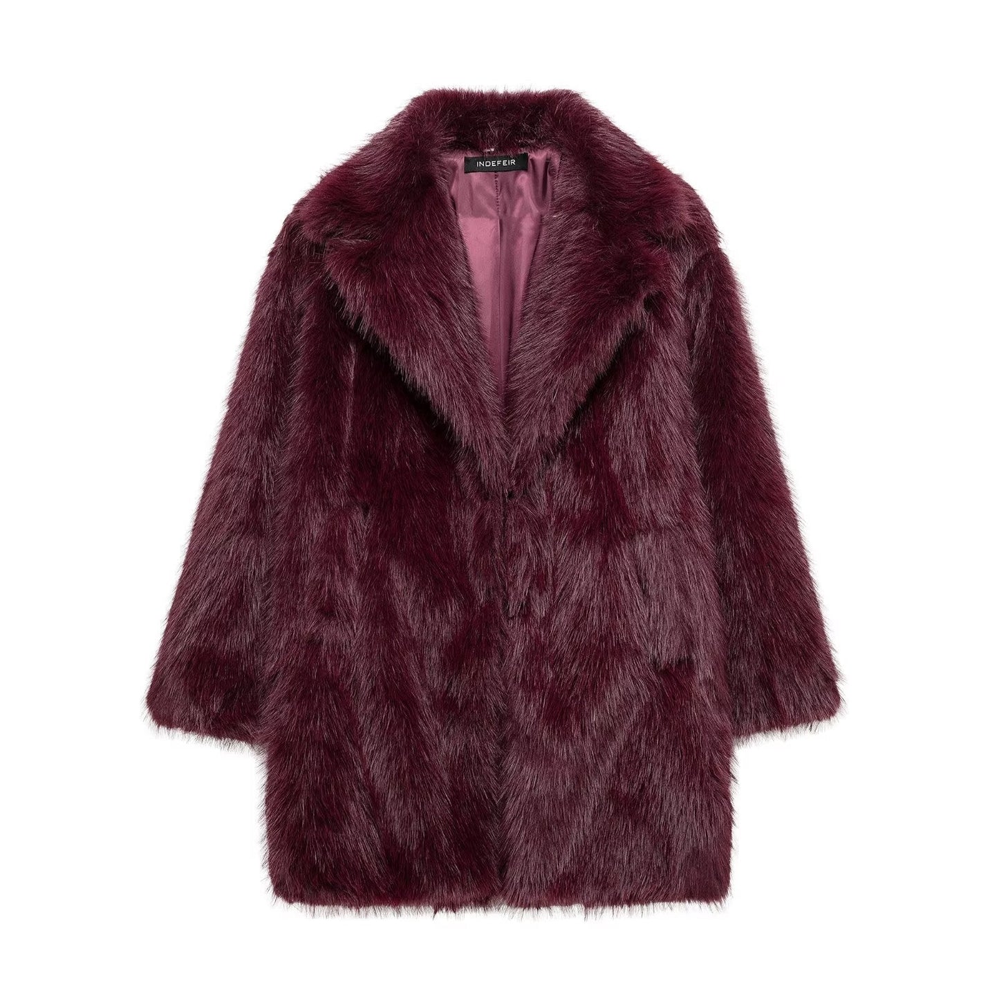Manteau long en fausse fourrure de qualité
