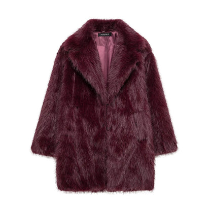 Manteau long en fausse fourrure de qualité