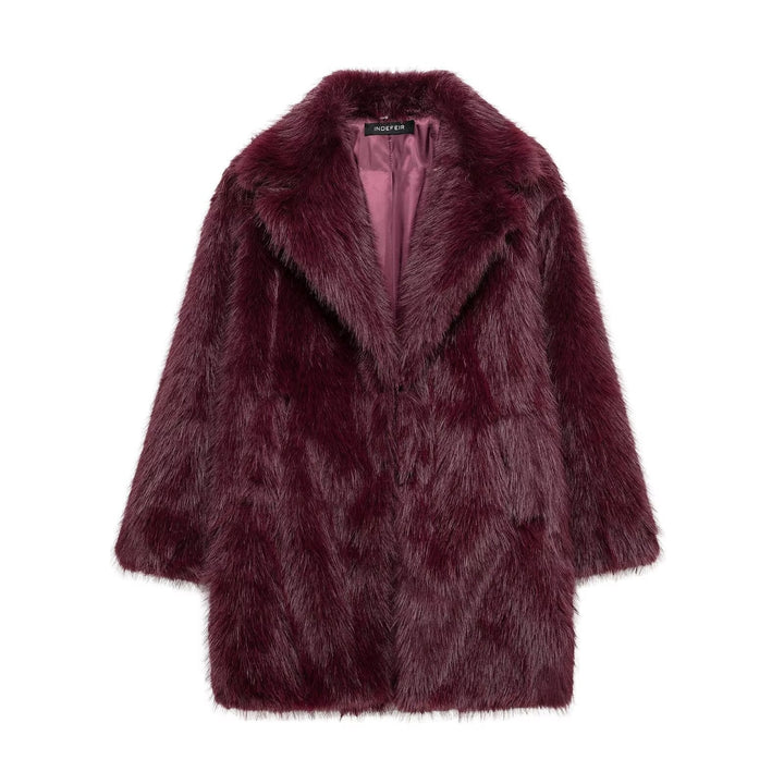 Manteau long en fausse fourrure de qualité