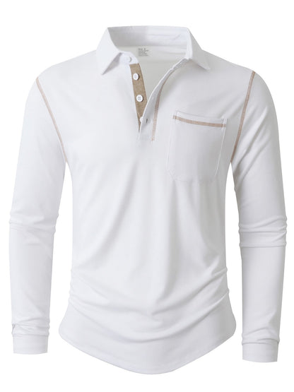 Polo-shirt homme manches longues élégant et sportif
