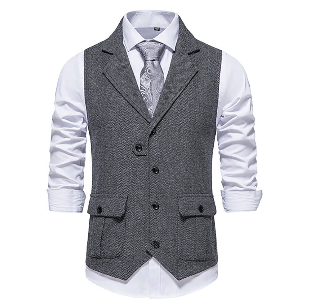 Gilet homme classique motif pied-de-poule design élégant