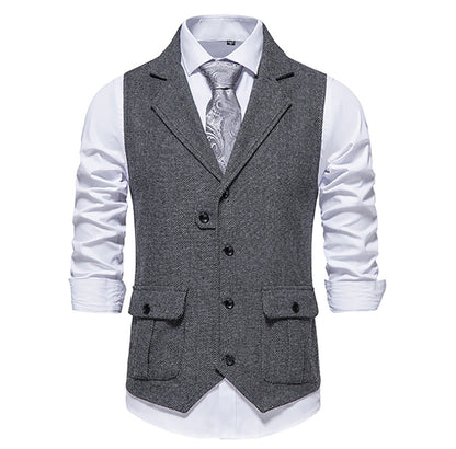 Gilet homme classique motif pied-de-poule design élégant