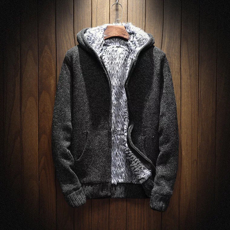 Veste à capuche pour hommes Polaire douce Chaude Isolée