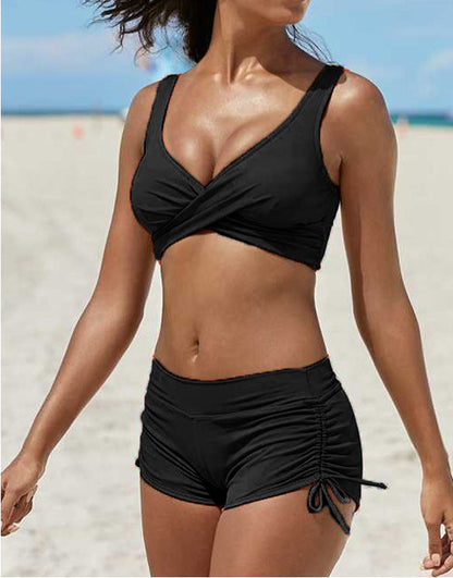 Ensemble de maillot de bain pour femme, style bikini, tendance, effet froncé