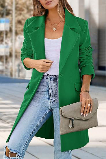 Blazer Oversize Élégant Femme Long