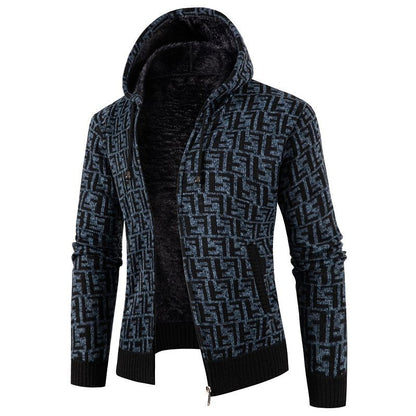 Cardigan torsadé doux pour hommes avec doublure
