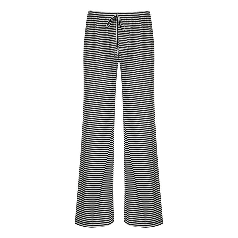 Pantalon d'été femme rayé élastique confortable
