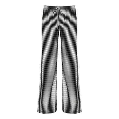 Pantalon d'été femme rayé élastique confortable