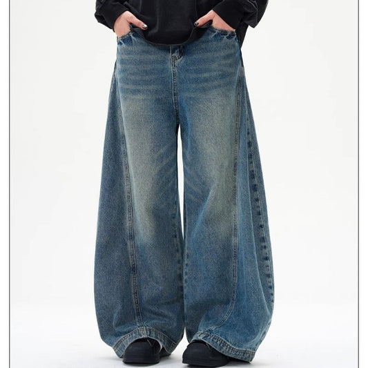 Damen Bequeme Weite Jeanshose Elegant - IdealeKleiden