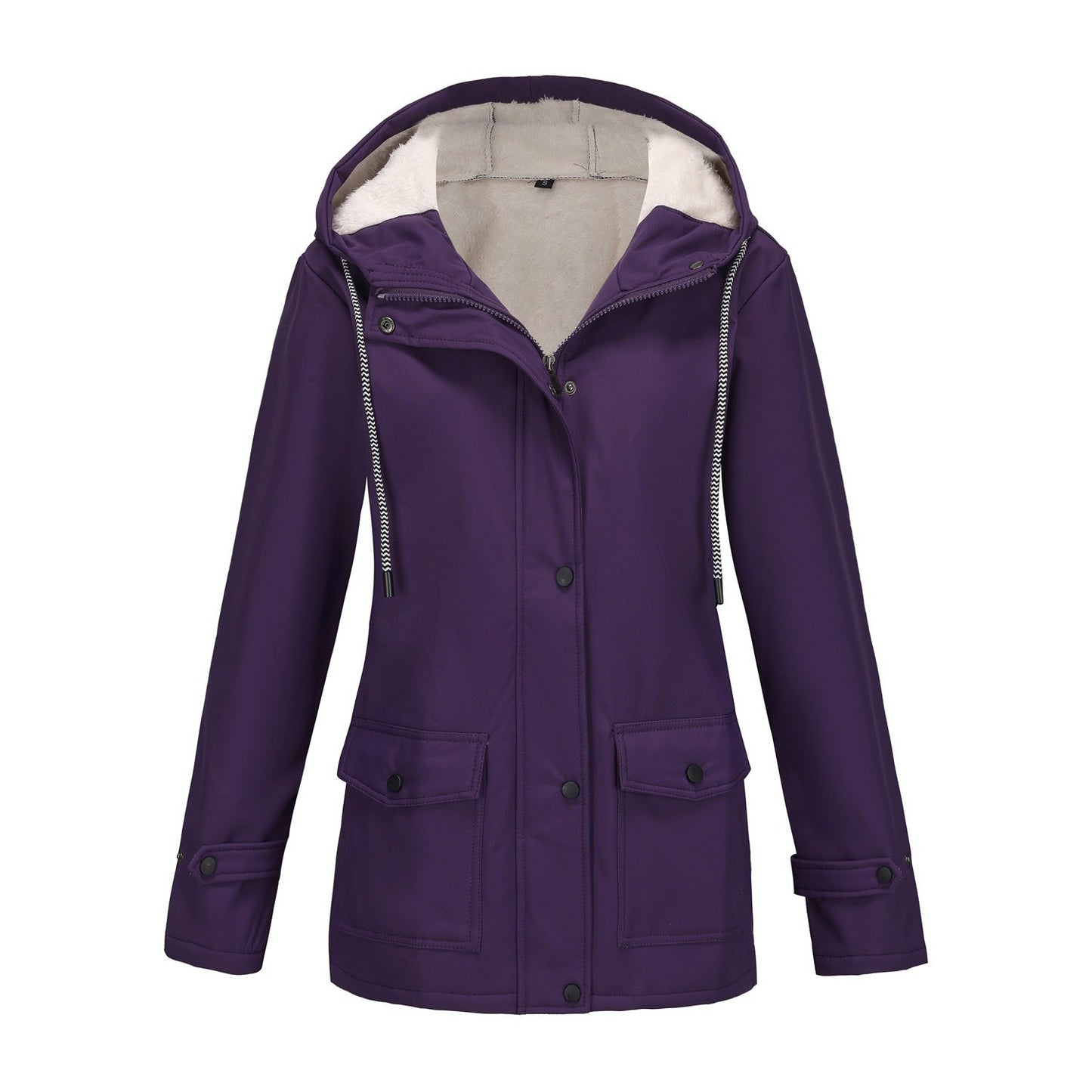 Veste d'hiver pour femme chaude polaire capuche extérieur