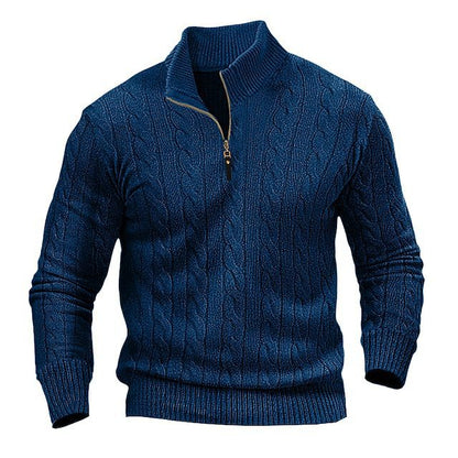 Pull-over homme torsadé, col ouvert, moderne