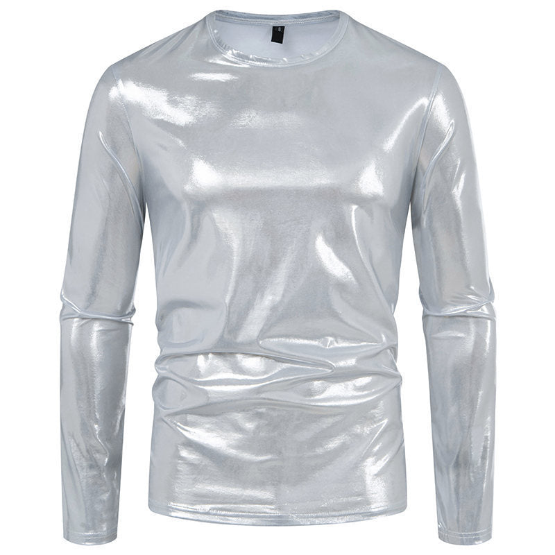 T-shirt à manches longues pour homme Coton stretch brillant