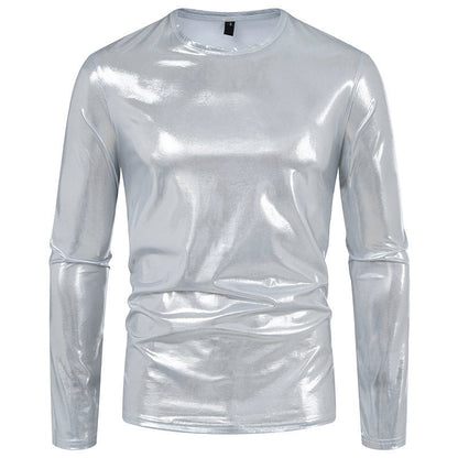 T-shirt à manches longues pour homme Coton stretch brillant