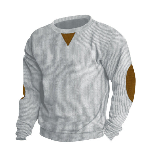 Herren Pullover Modern Strick Design Ellenbogen Patches - IdealeKleiden