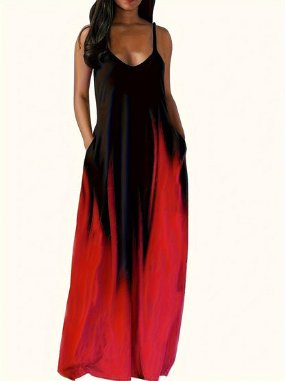 Robe longue élégante pour femme avec poches latérales