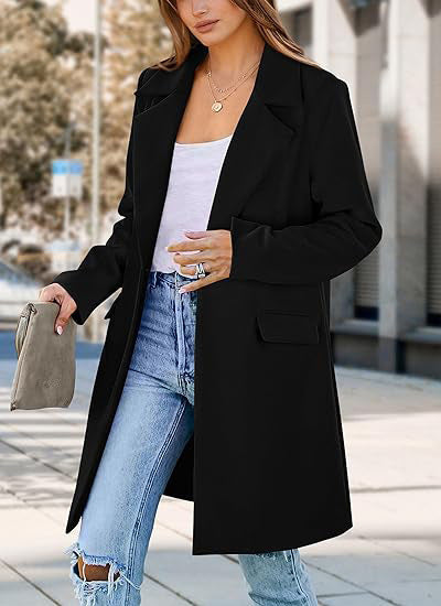 Blazer Oversize Élégant Femme Long