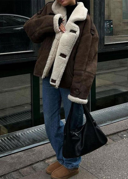 Blouson aviateur en cuir et peau d'agneau de luxe