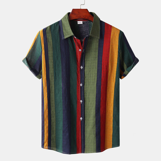 Herren Hemd Bunt Streifen Relaxed Fit - IdealeKleiden