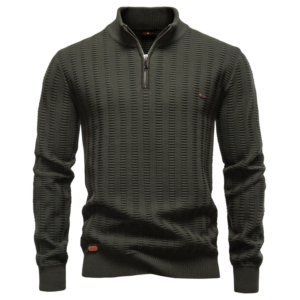 Pull pour homme structuré demi-zip design moderne