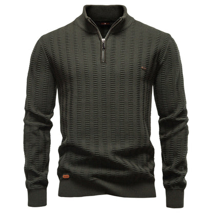 Pull pour homme structuré demi-zip design moderne