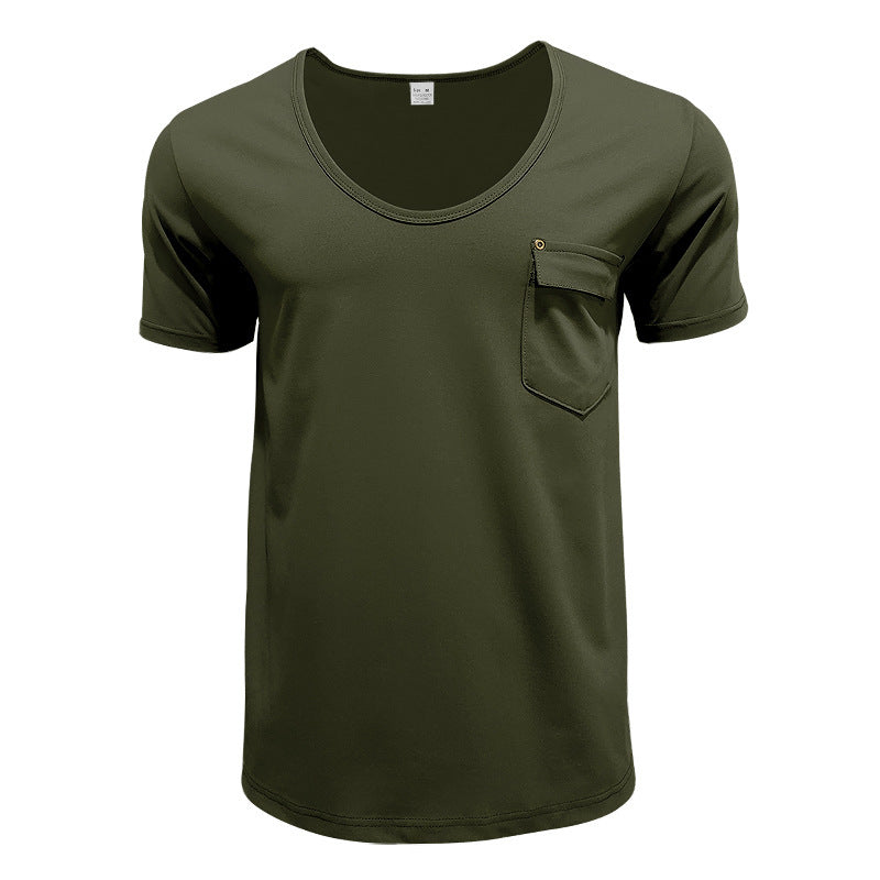 T-shirt de sport respirant pour homme avec poche poitrine