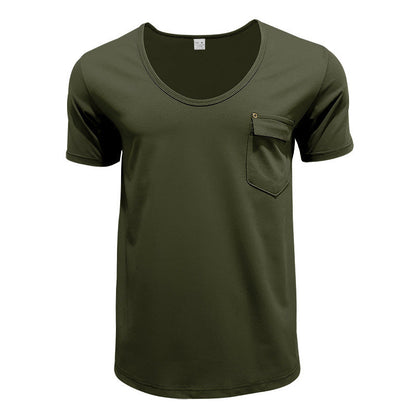T-shirt de sport respirant pour homme avec poche poitrine
