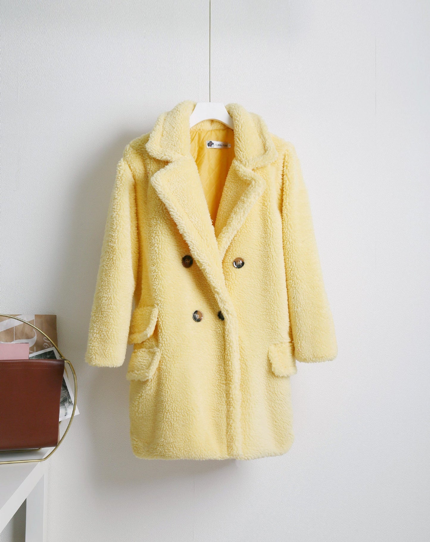 Manteau d'hiver chaud pour femme avec double boutonnage