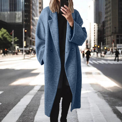 Manteau en laine oversize pour femme, élégant et chaud