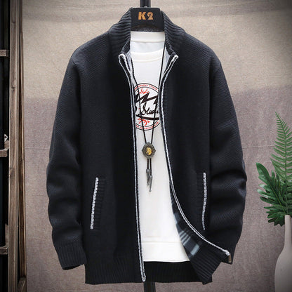 Cardigan homme col montant moderne poches