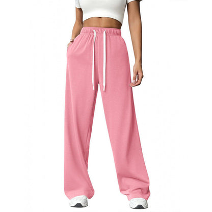 Pantalon décontracté femme Confortable Élastique Coupe large