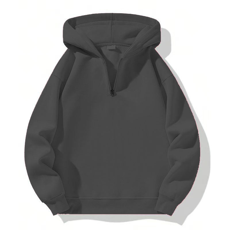 Sweat-shirt sport homme capuche demi-zip