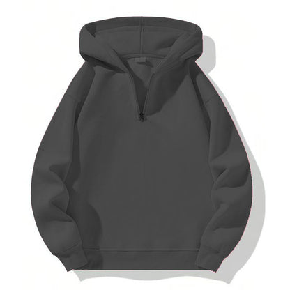 Sweat-shirt sport homme capuche demi-zip