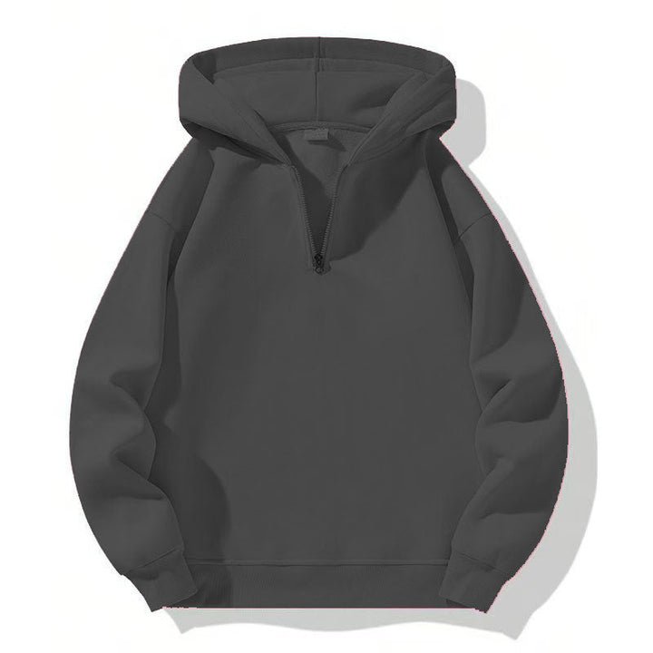 Sweat-shirt sport homme capuche demi-zip