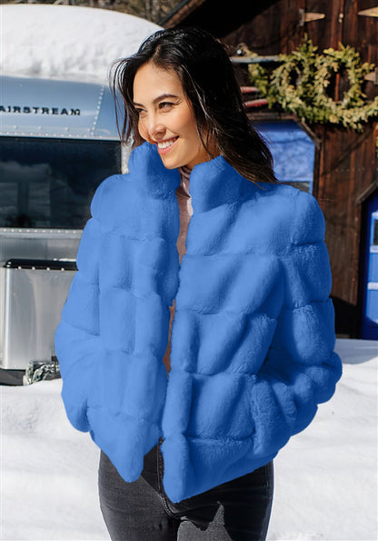 Veste d'hiver femme rembourrage duvet col montant