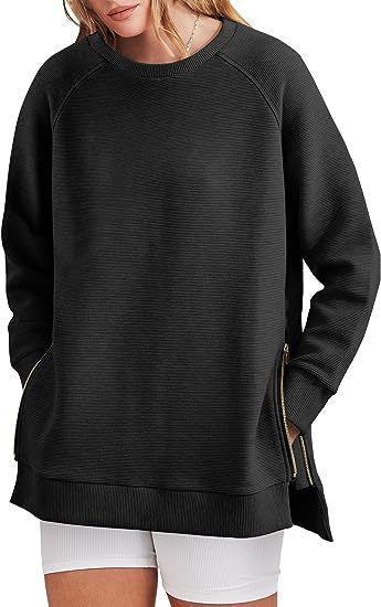 Sweat-shirt pour femme confortable avec poches et fermeture éclair